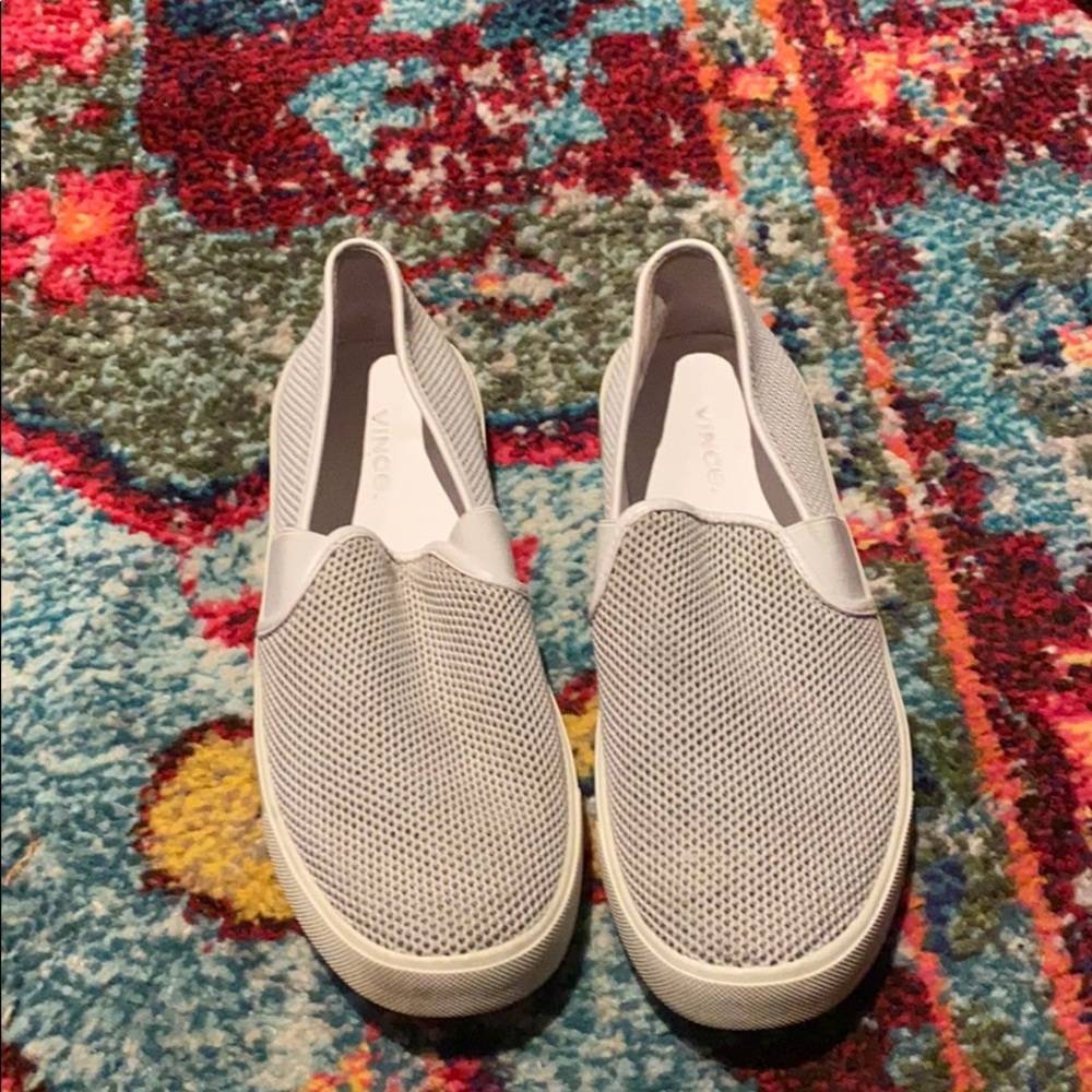 Vince white slips ons.